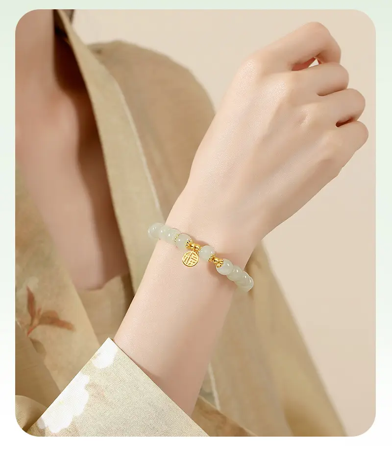Hetian jade blessing bracelet (15)