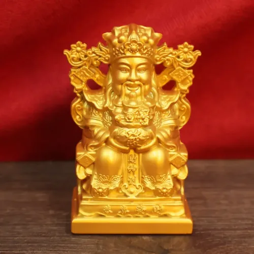 财神到文财神金色神像坐像