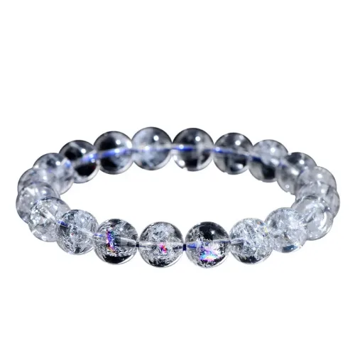 White Azeztulite Colorful Crystal Bracelet