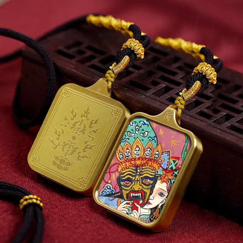 Past Life and Present Life Tibetan Thangka Necklace: Divine Protection and Mysterious Power Combined