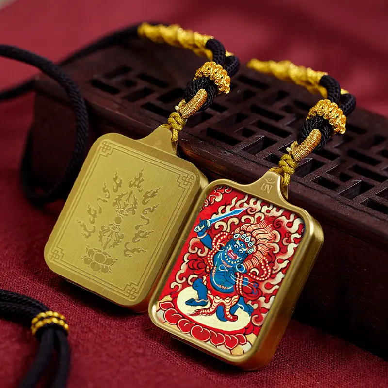 Acala Vajra (Patron Buddha) Tibetan Thangka Necklace: Divine Protection and Mysterious Power Combined