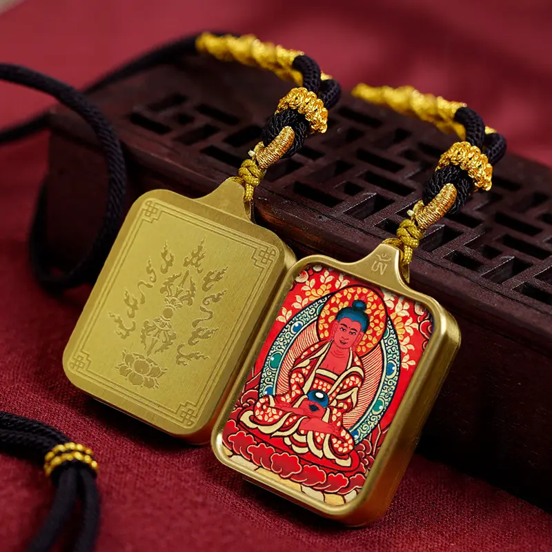 Amitabha Buddha (Patron Buddha) Tibetan Thangka Necklace: Divine Protection and Mysterious Power Combined