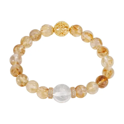 黄水晶 能量手链 Golden Citrine & White Quartz Fortune Bracelet 13 Golden Citrine & White Quartz Fortune Bracelet