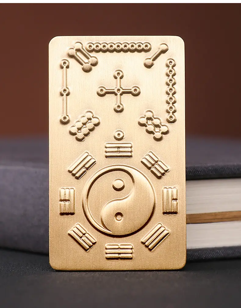 Taoist Brass Hetu Luoshu Tai Chi Bagua Amulet