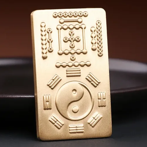 Taoist Brass Hetu Luoshu Tai Chi Bagua Amulet