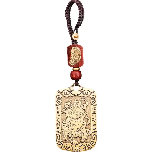 赵公明 Zhao Gongming Wulu Cai Shen Solid Brass Plaque